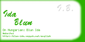 ida blun business card